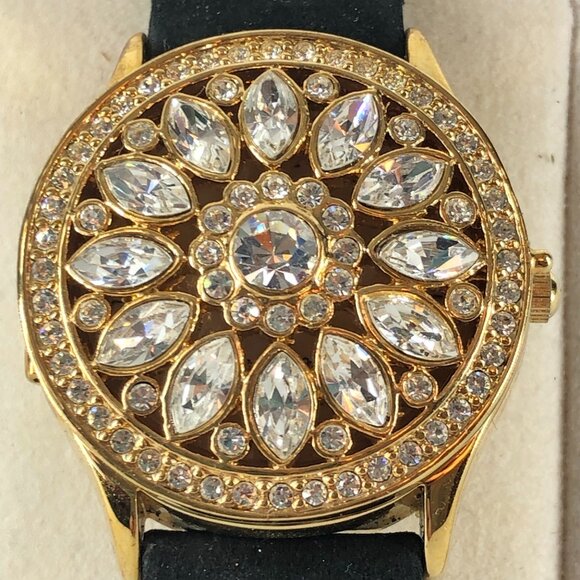 Victoria Wieck Beverly Hills Gold Tone Hidden Watch With Rhinestones - Picture 2 of 7